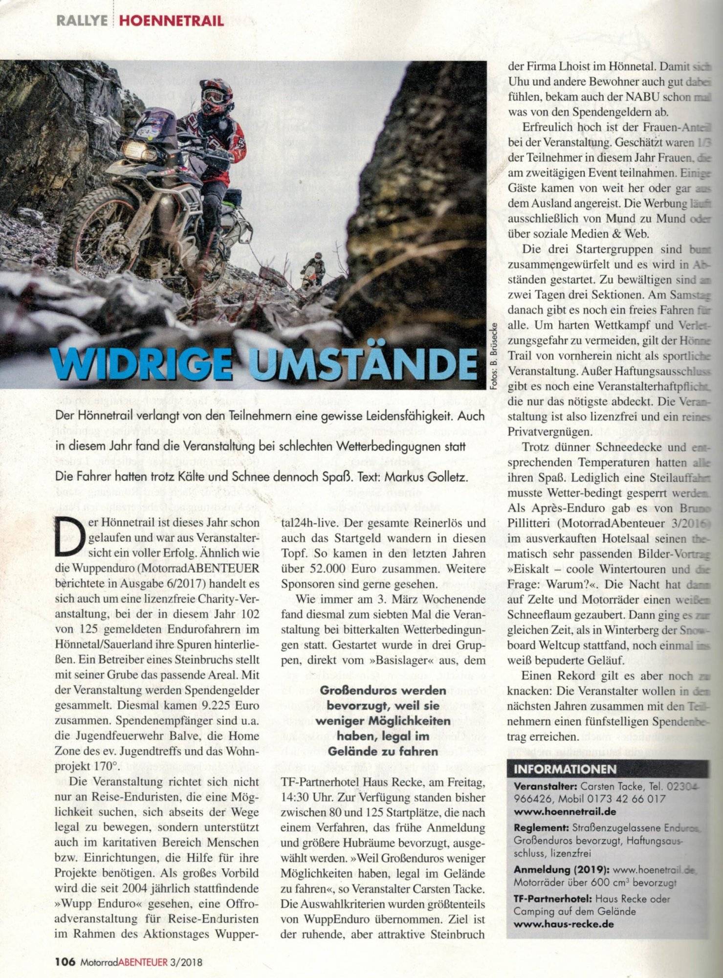 „Widrige Umstände“ – Motorrad Abenteuer 3/2018