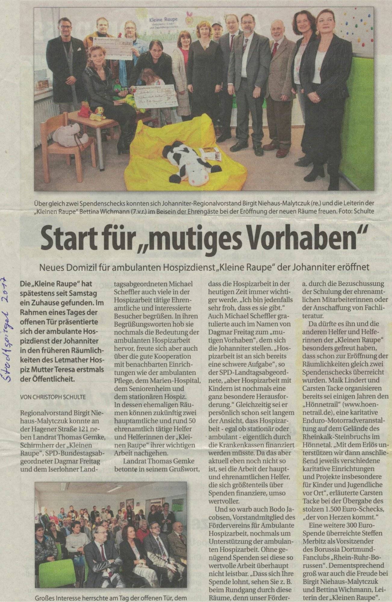 „Start für ‚mutiges Vorhaben'“ – Stadtspiegel 2017